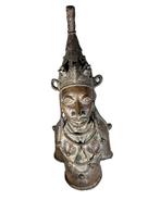 Afrikaanse Zeer oude Benin brons Koninginmoeder, 50 cm, 6 kg, Verzenden
