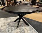 Eettafel rond 130cm. Zwart mango Direct/leverbaar E-2183, Huis en Inrichting, Tafels | Eettafels, 100 tot 150 cm, #Eettafel#Mango#Rond#Spinpoot#Zwart#130cm#Mok