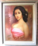 Balinese vrouw - (XX) - signering onleesbaar - olieverf, Antiek en Kunst, Kunst | Schilderijen | Klassiek, Ophalen
