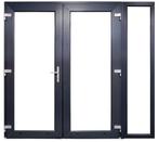 Kunststof Dubbele Deur Met Zijlicht 232,4 X 215 Cm Antraciet