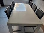Eettafel met 6 stoelen, Huis en Inrichting, Tafels | Eettafels, Gebruikt, 150 tot 200 cm, Rechthoekig, 50 tot 100 cm