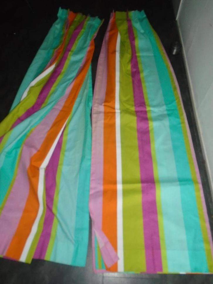 Hema Meisjes Kamer Kleurrijke Dikke Gordijnen 2x145x220, Huis en Inrichting, Stoffering | Gordijnen en Lamellen, Zo goed als nieuw