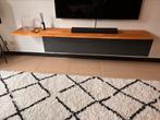 Meubella mat zwart tv meubel met losse eiken plank, Ophalen, Overige materialen, Zo goed als nieuw, 200 cm of meer