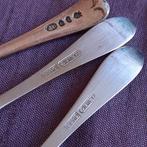 Drie Zout- of Mosterdlepels Plate en GERO, Verzenden, Rvs of Chroom