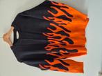 Zwarte trui met oranje vlammen maat S/M, Ophalen of Verzenden, Zo goed als nieuw, Maat 38/40 (M), Zwart