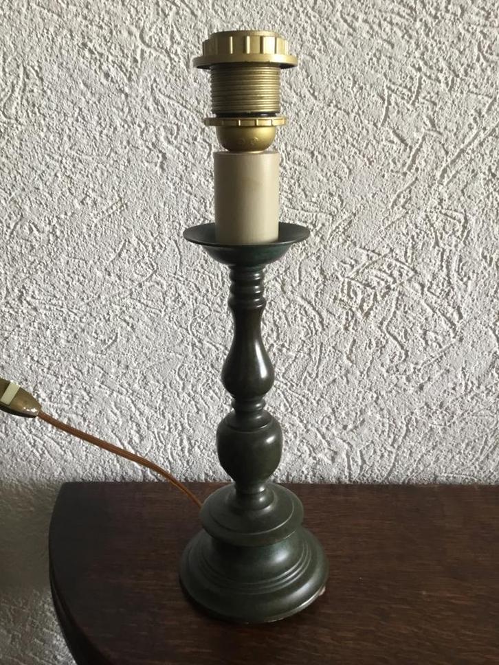 Bronzen Kandelaar Lampenvoet, Huis en Inrichting, Lampen | Vloerlampen, Gebruikt, Minder dan 100 cm, Metaal, Ophalen of Verzenden
