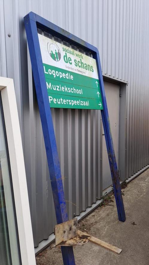 Wegwijzerbord aluminium informatiebord, Verzamelen, Merken en Reclamevoorwerpen, Gebruikt, Reclamebord, Ophalen