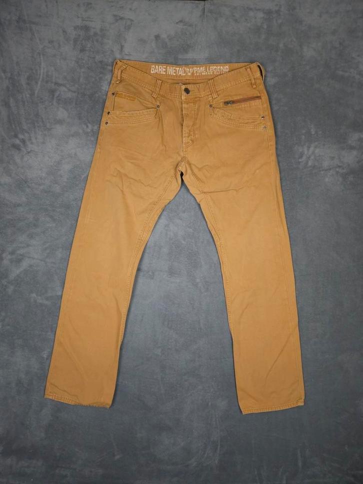 PME Legend Broek W38 L34 Bare Metal Beige Mosterd geel Jeans, Kleding | Heren, Spijkerbroeken en Jeans, Zo goed als nieuw, W36 - W38 (confectie 52/54)