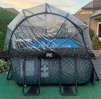 Exit zwembad+dak+warmtepomp+filterpomp+tegels+trap+slangen, Tuin en Terras, Zwembaden, 200 tot 300 cm, Zo goed als nieuw, Opzetzwembad