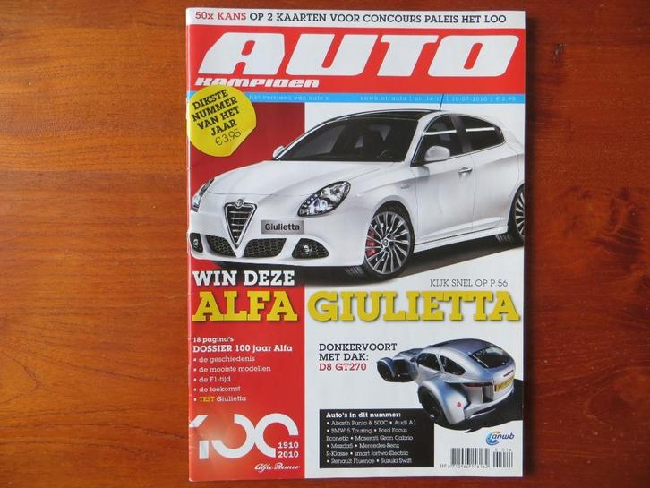 Autokampioen 14-15 2010 Alfa Romeo Giulietta, 100 jaar Alfa, Boeken, Auto's | Folders en Tijdschriften, Nieuw, Alfa Romeo, Ophalen of Verzenden