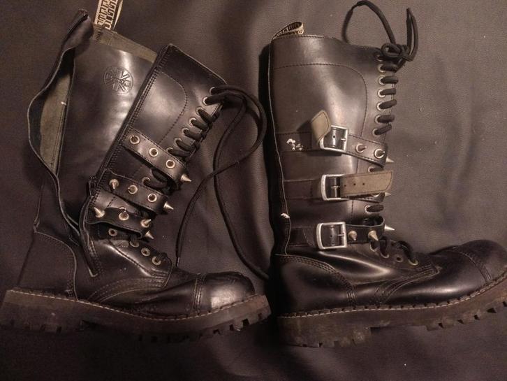 Glam Punk Spike Laarzen - Stoer en Uniek! 43/44 size, Kleding | Heren, Schoenen, Gedragen, Boots, Zwart, Ophalen of Verzenden