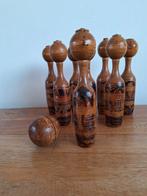 Oude houten kegels met bal, Ophalen of Verzenden