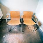 2 x vintage Dauphin stoelen thonet-stijl, Huis en Inrichting, Stoelen, Ophalen, Zo goed als nieuw, Bruin, Hout