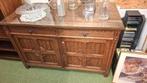 Vintage dressoir met glasplaat | 120 cm breed | karaktervol, Huis en Inrichting, Kasten | Dressoirs, Ophalen, Zo goed als nieuw
