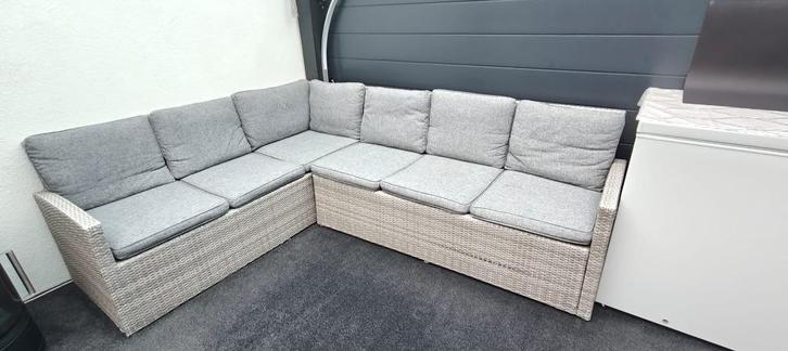 Tuinbank, Tuin en Terras, Tuinsets en Loungesets, Gebruikt, Tuinset, Kunststof, 6 zitplaatsen, Ophalen