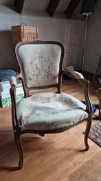 Antieke Louis XV fauteuil met bloemmotief, Ophalen