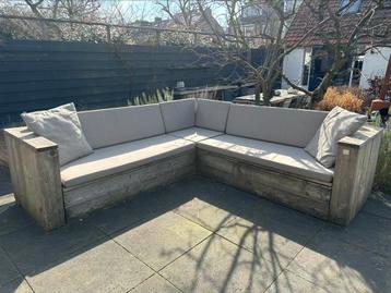 Kussenset loungeset steigerhout Dutchwood grijs/taupe beschikbaar voor biedingen