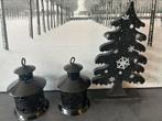 Zwart /wit kerst lantaarntje en boompje, Ophalen of Verzenden