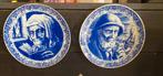 Twee Delfts Blauw Boch Frères Wandborden, Ophalen of Verzenden