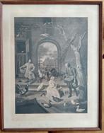 Jan Steen - De Hoenderhof - 1660 / originele steendruk, Antiek en Kunst, Ophalen of Verzenden