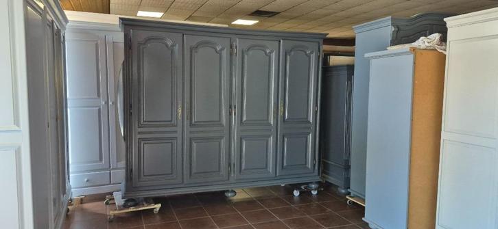 Brocante garderobe slaapkamer kasten kledingkast, linnenkast, Huis en Inrichting, Kasten | Overige, Zo goed als nieuw, Ophalen