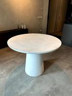 WOOOD Damon Eettafel Betonlook Wit, Ophalen, Overige materialen, 50 tot 100 cm, Rond