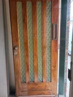 Houten Buitendeur met Glas - 220x93 cm, Doe-het-zelf en Verbouw, Deuren en Horren, Ophalen, Gebruikt, 80 tot 100 cm, 215 cm of meer