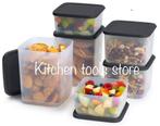 Tupperware set 6x cubix zwart voorraadbak bewaarbak voorraad, Huis en Inrichting, Keuken | Tupperware, Ophalen of Verzenden, Nieuw