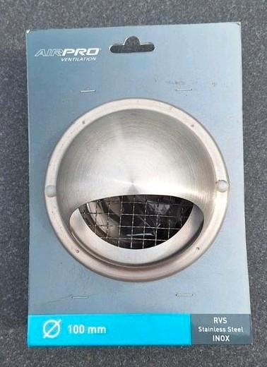 bol ventilatierooster RVS 100mm, Doe-het-zelf en Verbouw, Ventilatie en Afzuiging, Nieuw, Afzuiger, Ophalen of Verzenden