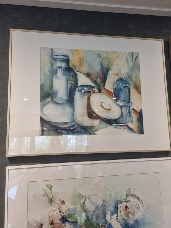 Aquarel Stilleven, Antiek en Kunst, Kunst | Tekeningen en Foto's, Ophalen of Verzenden