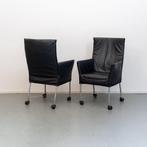 12 Montis Chaplin zwart leder + rvs onderstel (verrijdbaar), Niet ingevuld, Niet ingevuld, Leer, Ophalen of Verzenden