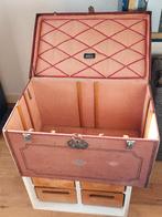 Antiek reiskist hutkoffer Courrier Steamer Trunk kist 61 cm, Ophalen, Overige materialen, 50 tot 60 cm, 45 tot 55 cm