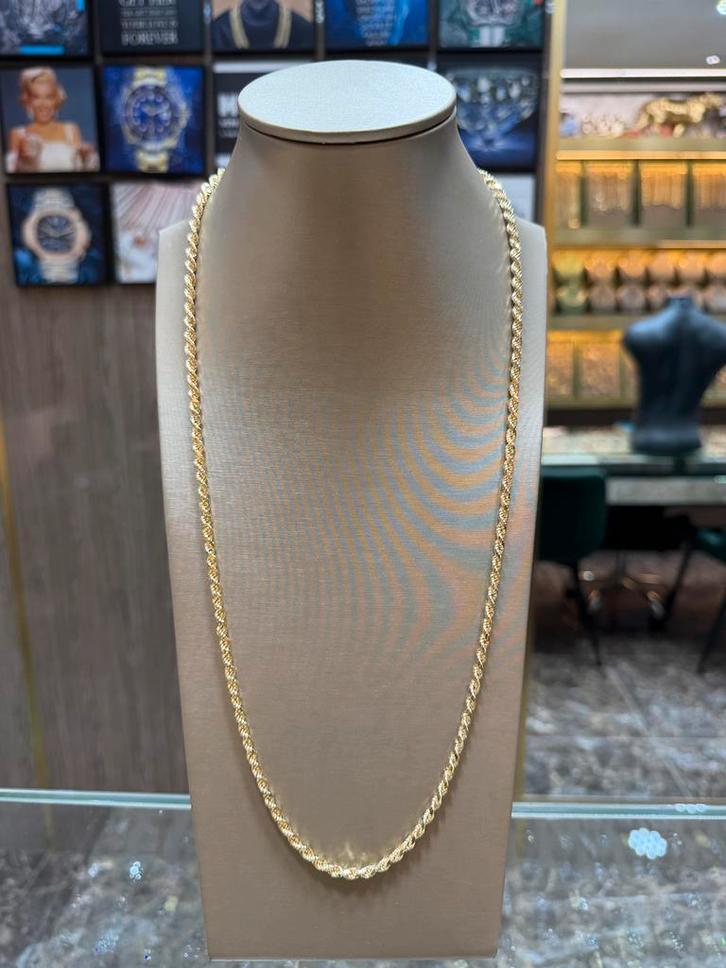 14KT Goud - 37.6 Gram - Ketting - ROPE - massief, Sieraden, Tassen en Uiterlijk, Kettingen, Nieuw, Goud, Ophalen