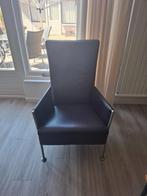 Lederen fauteuil, Huis en Inrichting, Fauteuils, Ophalen, Gebruikt, 75 tot 100 cm, Metaal