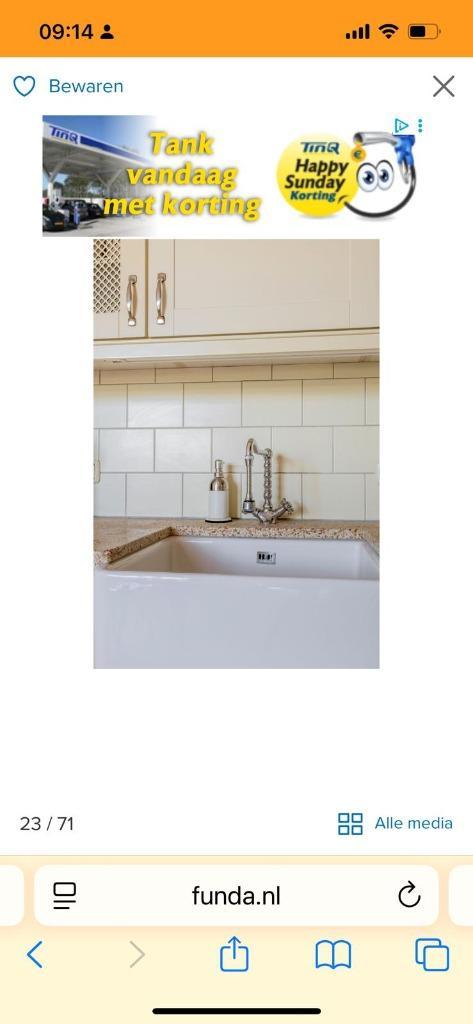 Keuken, Huis en Inrichting, Keuken | Complete keukens, Gebruikt, Hoekkeuken, Crème, Graniet of Steen, Ophalen