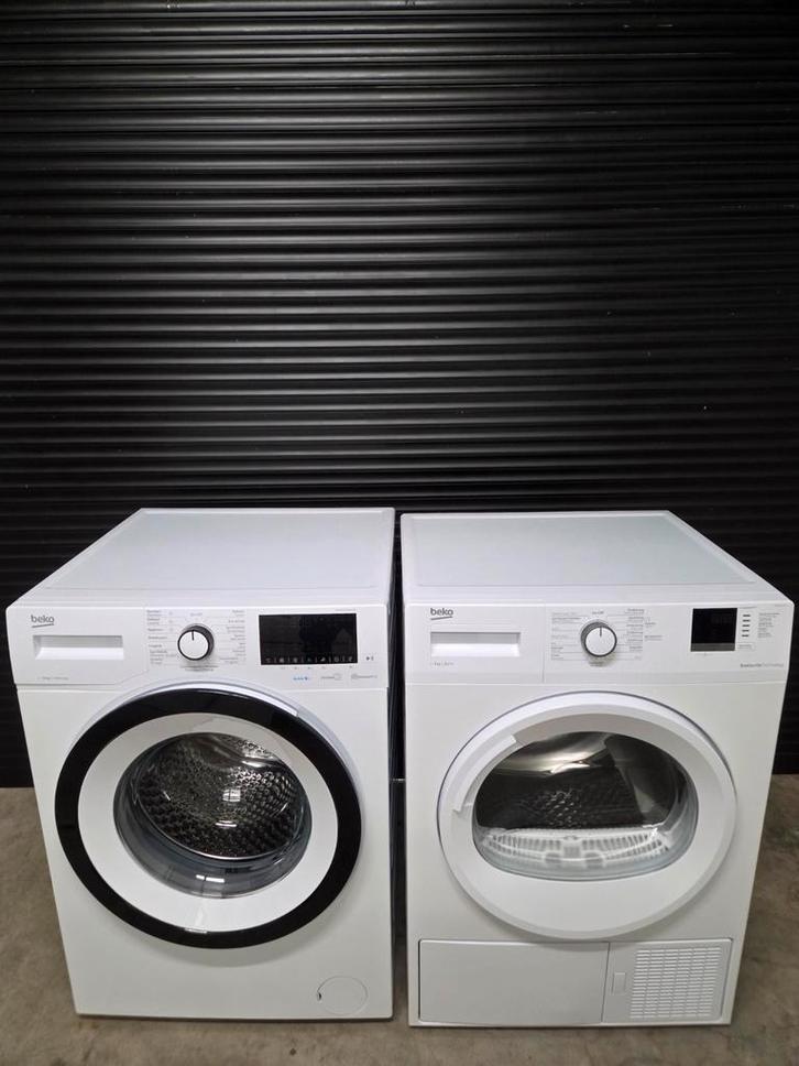Wasmachine beko 10 kilo en warmtepompdroger 8 kilo, Witgoed en Apparatuur, Was-droogcombinaties, Zo goed als nieuw, Minder dan 85 cm