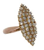 Prinsessen ring 36 diamanten dames 14k goud vintage fraai, Ophalen of Verzenden, Goud, Ring, Met edelsteen