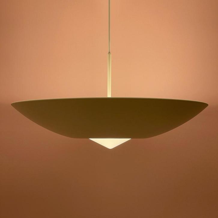 XXL vintage Scandinavische LAMP Thorn Sweden wit metaal MCM, Huis en Inrichting, Lampen | Hanglampen, Gebruikt, Minder dan 50 cm