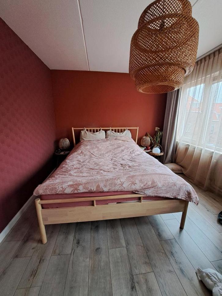 Ikea bedframe met 2 Matrassen incl. lattebodem, Huis en Inrichting, Slaapkamer | Bedden, Gebruikt, Tweepersoons, 160 cm, 200 cm