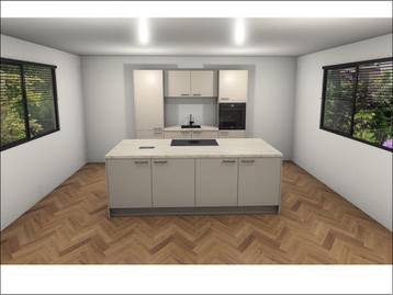 NIEUW!  COMPETE KEUKEN MET EILAND & APPARATUUR €6.750,25,- beschikbaar voor biedingen