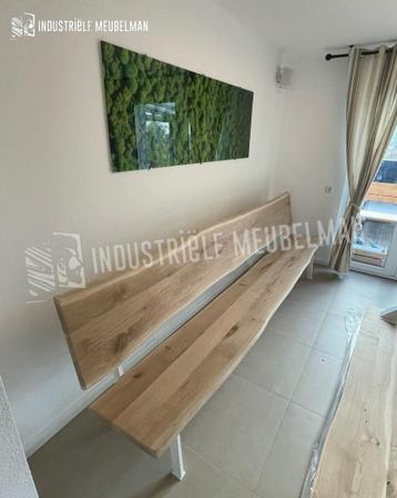 Industriele Eettafel Massief Eiken Boomstam Tafels Eikenhout - afbeelding 7