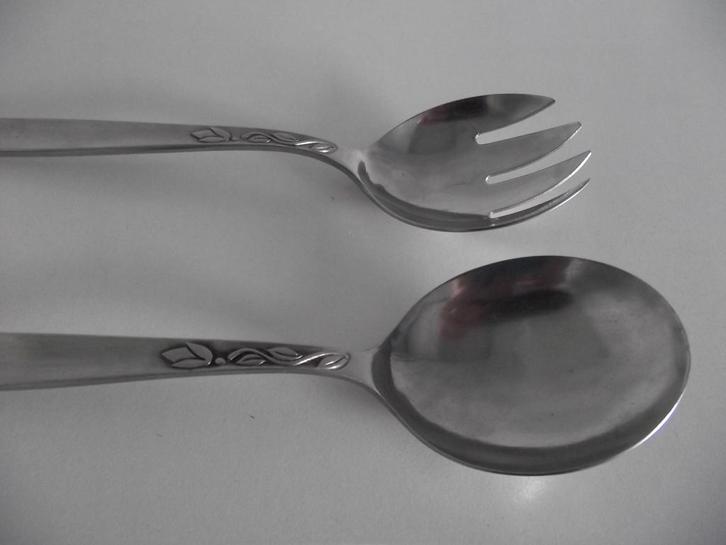 vintage RVS slacouvert Tulip Time vork lepel 20cm Amefa 1960, Antiek en Kunst, Antiek | Bestek, Ophalen of Verzenden