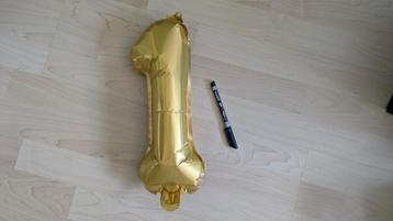 Ballon cijfer 1 goud beschikbaar voor biedingen