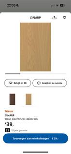 Ikea Metod Deur 40x80 - Sinarp Eikenfineer, Minder dan 50 cm, Eikenhout, Ophalen of Verzenden, Zo goed als nieuw