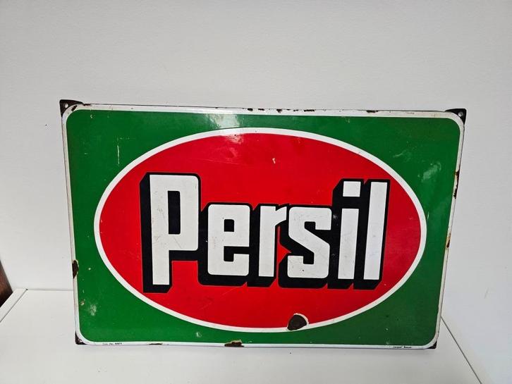 Langcat Bussum Persil emaille reclamebord voor €250,-!, Antiek en Kunst, Antiek | Emaille, Ophalen