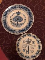 2 borden tgv troonswisseling 1980, Ophalen of Verzenden, Servies