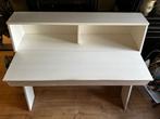 Wit bureau met klep en bovenvak wit hout igst, Ophalen, Gebruikt