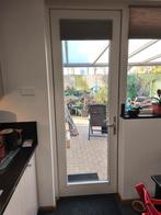 Hardhouten buitendeur met glas en 3 puntsslot, Doe-het-zelf en Verbouw, Ophalen, Gebruikt, 80 tot 100 cm, 215 cm of meer