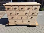 Puur natuur on behandeld grenen ladekast, Ophalen, R.kooij65@gmail.com, 100 tot 150 cm, Metaal
