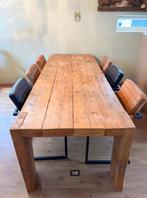 Leren eettafel stoelen, Huis en Inrichting, Stoelen, Ophalen, Gebruikt, Overige kleuren, Leer